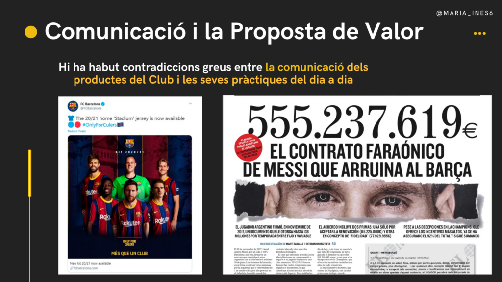 Pèrdua de connexió en el Barça - Visió transaccional